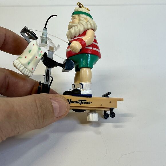 Enesco 1997 Masterpiece On track With Santa Christmas Ornament Santa NordicTrack - Picture 7 of 10